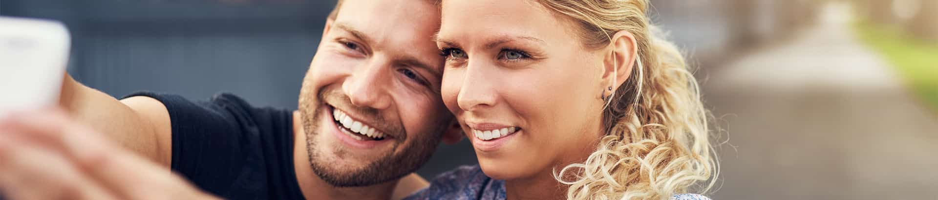 Couple taking selfie