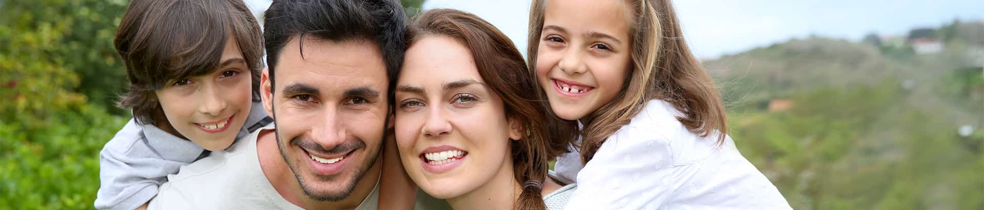 Young family smiling